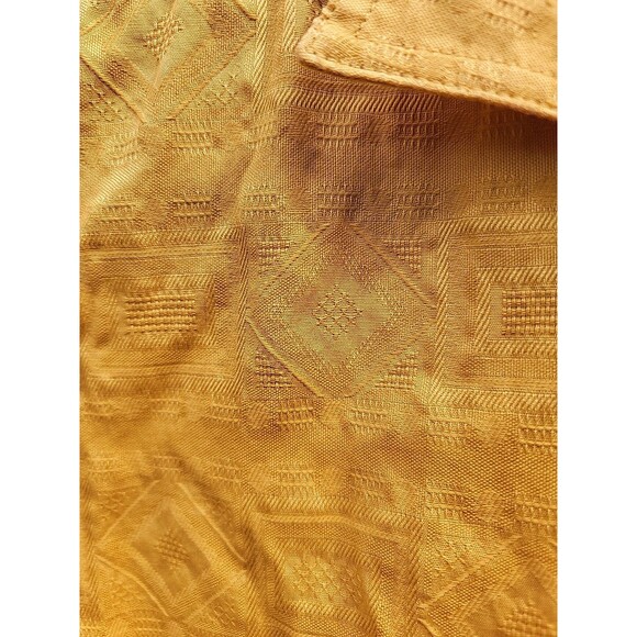 Territory Ahead Chambray Shirt Large Yellow Short Sleeve Button Stripe Vacation - Picture 5 of 7